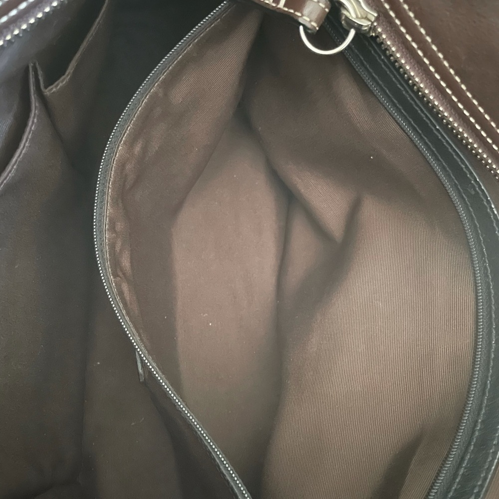 Brown leather large shoulder bag - Picture 9 of 13